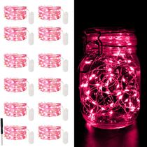 Pacote com 12 String Lights CAMANTU, rosa, 2 m, 20 LED, à prova d'água Pacote com 12 String Lights CAMANTU, rosa, 2 m, 20 LED, à prova d'água