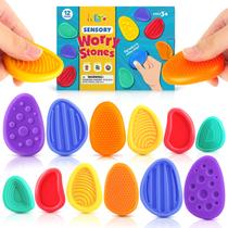 Pacote com 12 unidades da Fidget Toys Sensory Stone para alívio do autismo infantil
