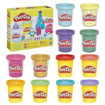 Pacote com 12 unidades Play-Doh Celebration Compound, cores variadas, 56g