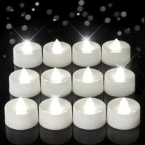 Pacote com 12 velas de chá LED sem chama Homemory com temporizador