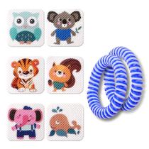Pacote com 120 adesivos e pulseiras para mosquitos - BuggyBands Pacote com 120 adesivos e pulseiras para mosquitos - BuggyBands