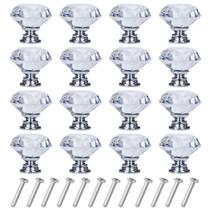 Pacote com 16 maçanetas de cristal e diamante YourGift, 30 mm