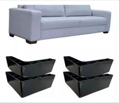 Pacote com 16 Pés Cantoneira Preto Plástico de 5cm - Solução Prática para Renovação de Móveis