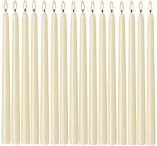 Pacote com 16 velas WPONSZU Ivory Taper, 25 cm, sem perfume