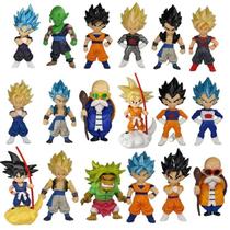 Pacote com 18 bonecos de ação, bolo de festa de aniversário Dragon Goku
