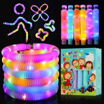 Pacote com 18 tubos Glow Stick Light Up Fidget Pop para festas infantis Pacote com 18 tubos Glow Stick Light Up Fidget Pop para festas infantis