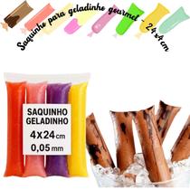 Pacote com 2.000 saquinhos para geladinho sacolé 4x24cm polietileno virgem pe
