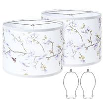 Pacote com 2 abajures de tambor Qingmiao de 33 cm com encaixador Spider