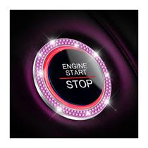 Pacote com 2 adesivos Car Bling Crystal Rhinestone Engine Start Ring Pacote com 2 adesivos Car Bling Crystal Rhinestone Engine Start Ring