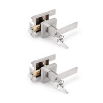 Pacote com 2 alavancas de entrada Gobrico Keyed-Alike Satin Nickel
