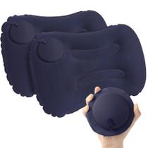 Pacote com 2 almofadas de acampamento infláveis Vivikivi azul marinho 43x28x10cm Pacote com 2 almofadas de acampamento infláveis Vivikivi azul marinho 43x28x10cm