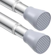 Pacote com 2 barras de cortina de tensão MEXAU Silver 70-120 cm para Windows Pacote com 2 barras de cortina de tensão MEXAU Silver 70-120 cm para Windows