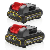 Pacote com 2 baterias de ferramentas de íon de lítio Bebenrama de 12 V 4,0 Ah