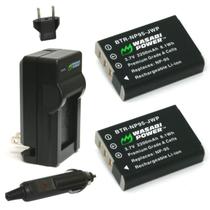 Pacote com 2 baterias e carregadores para Fujifilm NP-95 Wasabi Power Pacote com 2 baterias e carregadores para Fujifilm NP-95 Wasabi Power