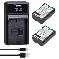 Pacote com 2 baterias e carregadores USB LED para Olympus EVOLT E-300 Pacote com 2 baterias e carregadores USB LED para Olympus EVOLT E-300