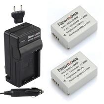 Pacote com 2 baterias Newmowa NB-7L e kit de carregador 7,4 V 1600 mAh Pacote com 2 baterias Newmowa NB-7L e kit de carregador 7,4 V 1600 mAh