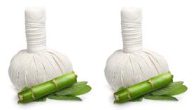 Pacote com 2 Bolas de Compressa Herbal Tailandesa 100% Natural Pacote com 2 Bolas de Compressa Herbal Tailandesa 100% Natural