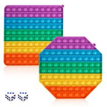 Pacote com 2 bolhas de silicone Pop Push Bubbles OMOTIYA Jumbo 100 Bubbles