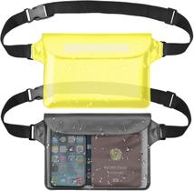 Pacote com 2 bolsas à prova d'água Mandwot, capa de telefone à prova d'água sensível ao toque, bolsa seca sensível ao toque com alça ajustável - mantenha o telefone e objetos de valor a seco, natação, mergulho, barco, pesca, praia, 1 cinza e ama