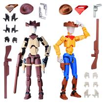 Pacote com 2 bonecos de ação JoriBobo Cowboy T13 de 13 cm para colecionadores Pacote com 2 bonecos de ação JoriBobo Cowboy T13 de 13 cm para colecionadores