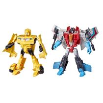 Pacote com 2 bonecos de ação Transformers Bumblebee e Starscream Pacote com 2 bonecos de ação Transformers Bumblebee e Starscream