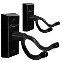 Pacote com 2 cabides de montagem na parede para ukulele Onmiwod Black Hardwood Pacote com 2 cabides de montagem na parede para ukulele Onmiwod Black Hardwood