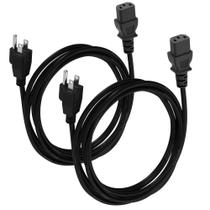 (Pacote com 2) Cabo de alimentação universal para PC de 4,5 m - 3 pinos AC 125V 10A
