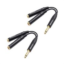Pacote com 2 cabos divisores Cable Matters 1/4 TS macho para 2x TS fêmea