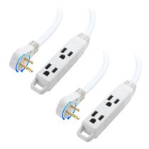 Pacote com 2 cabos Power Strip Matters, 3 tomadas e 1 pé com plugue giratório
