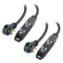 Pacote com 2 cabos Power Strip Matters, 3 tomadas e 1 pé com plugue giratório