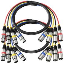 Pacote com 2 cabos XLR Snake profissionais de 4 canais da Heams, 6 pés, cabo Snake de longa duração e sem ruído, todos os condutores de cobre XLR macho para mulher, gravando Snake para shows ao vivo e estúdios, cordão colorido Pacote com 2 cabos XLR Snake profissionais de 4 canais da Heams, 6 pés, cabo Snake de longa duração e sem ruído, todos os condutores de cobre XLR macho para mulher, gravando Snake para shows ao vivo e estúdios, cordão colorido
