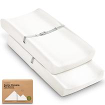 Pacote com 2 capas de trocador orgânico para meninas e meninos, neutras capa de trocador de fraldas 100% algodão, lençóis macios para trocar fraldas de berçário, forros de trocador de contorno, capa de trocador (branca macia) Pacote com 2 capas de trocador orgânico para meninas e meninos, neutras capa de trocador de fraldas 100% algodão, lençóis macios para trocar fraldas de berçário, forros de trocador de contorno, capa de trocador (branca macia)
