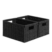 Pacote com 2 cestos de armazenamento StorageWorks Wicker Black