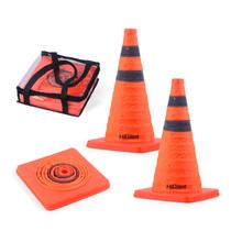 Pacote com 2 Cones de segurança de trânsito dobráveis Higiant 45 cm laranja