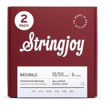 Pacote com 2 cordas de guitarra acústica Stringjoy Balanced Extra Light Pacote com 2 cordas de guitarra acústica Stringjoy Balanced Extra Light