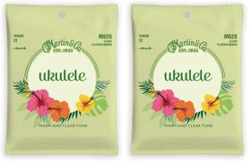Pacote com 2 cordas para ukulele Martin M620 Tenor Clear Fluorocarbon