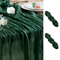 Pacote com 2 corredores de mesa Wokceer, 89 x 305 cm, verde esmeralda transparente Pacote com 2 corredores de mesa Wokceer, 89 x 305 cm, verde esmeralda transparente