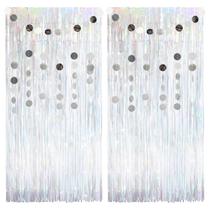 Pacote com 2 cortinas de ouropel prateadas Backdrop CHAROUP 100x200cm