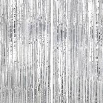 Pacote com 2 cortinas Foil Fringe Backdrop DECOCKRAT Silver Tinsel