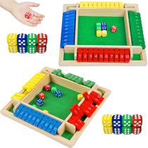 Pacote com 2 dados matemáticos de dados de madeira Shut The Box Game YUNCHY para todas as idades