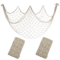 Pacote com 2 decorações de rede de algodão para peixes iHansee, 203 x 102 cm, bege