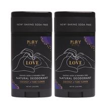 Pacote com 2 desodorantes Play Pits Natural de 75 ml para homens e mulheres Pacote com 2 desodorantes Play Pits Natural de 75 ml para homens e mulheres