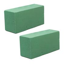 Pacote com 2 embalagens de espuma de flores verdes para arranjos de flores Pacote com 2 embalagens de espuma de flores verdes para arranjos de flores