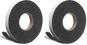 Pacote com 2 espumas de borracha Weatherseal Frost King 2,5 cm x 0,8 cm x 3 m preta