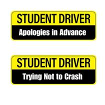 Pacote com 2 estampas refletivas Student Driver Magnet Lusinus, 25x9 cm Pacote com 2 estampas refletivas Student Driver Magnet Lusinus, 25x9 cm