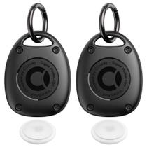 (pacote com 2) Estojo porta-chaves AirTag IPX8 impermeável preto