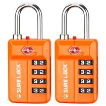 Pacote com 2 fechaduras de bagagem de viagem Sure Lock Open Alert