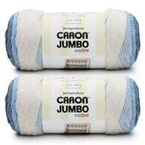 Pacote com 2 fios Caron Jumbo Ombre, 680 g de acrílico penteado médio Pacote com 2 fios Caron Jumbo Ombre, 680 g de acrílico penteado médio