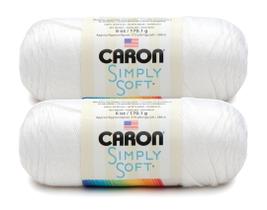 Pacote com 2 fios Yarn Caron Simply Soft Solids brancos 340,2 g/576 mm