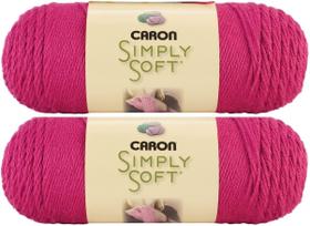 Pacote com 2 fios Yarn Caron Simply Soft Solids Fuchsia 340,2 g/576 mm Pacote com 2 fios Yarn Caron Simply Soft Solids Fuchsia 340,2 g/576 mm